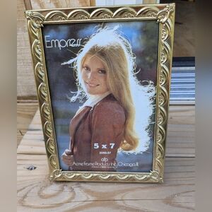 Vintage Acme Picture Frame Fits 5x7 Art Bright Gold Glass Picture Frame Chicago